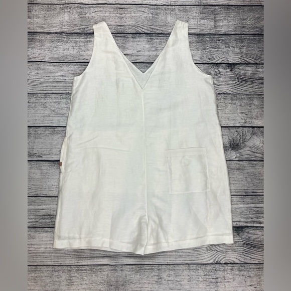 NEW Lunya Resort Linen Silk Romper White Loungewear Sleepwear Size S - Picture 5 of 7